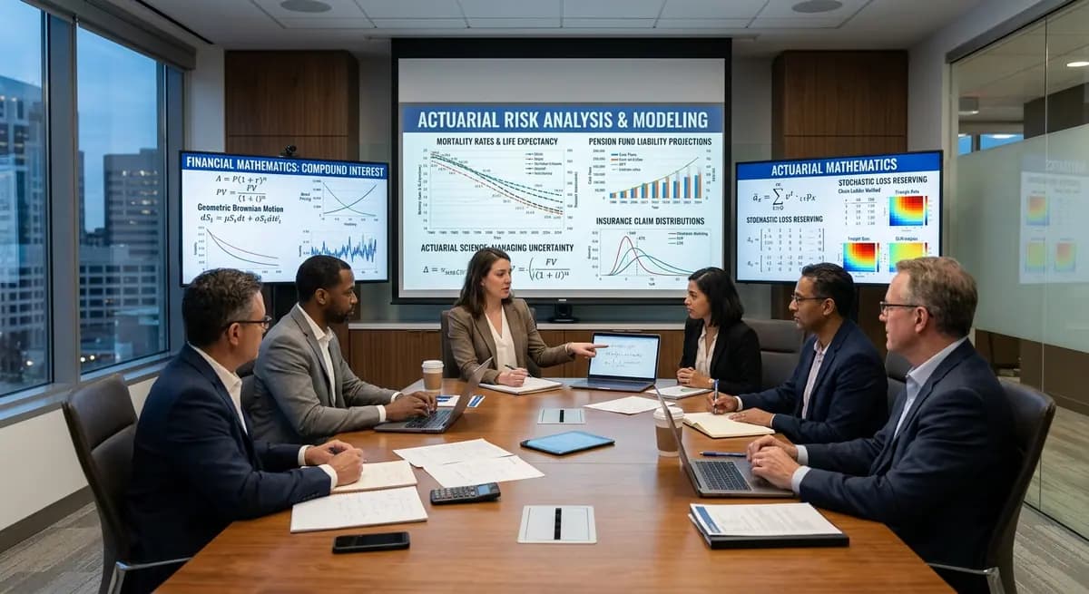 Students studying mathematical modelling, statistics and financial risk analysis