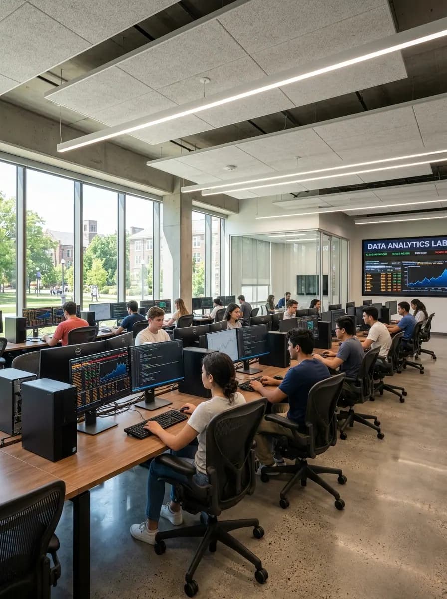 EPKA Academy advanced computer lab and financial data workstations